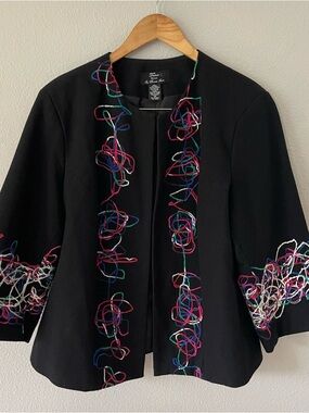 Trenz by Theresa Renz Art Wear Open Wool Jacket Size 1X